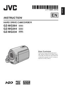 JVC GZ MG 344 manual. Camera Instructions.